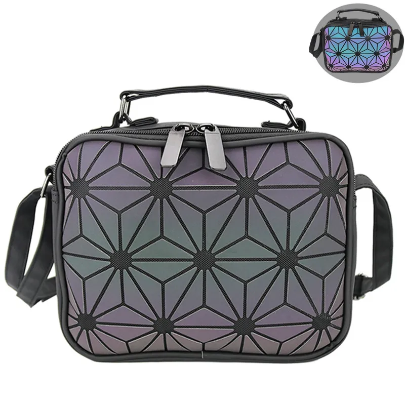 Luminous Hexagon MAGICYZ женские лазерные светящиеся сумки маленькие сумки через плечо для женщин сумка на плечо геометрическая Клетчатая Мужская Сумка женская кожаная сумочка - Цвет: Luminous Hexagon