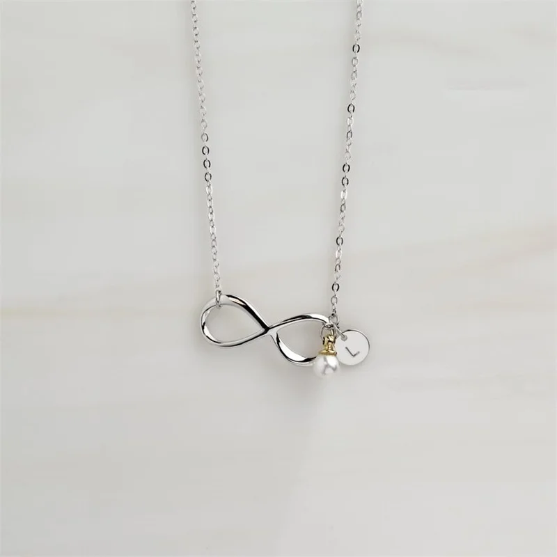 

FDLK Simple 26 Letter Necklace Imitation Pearl Choker Necklace For Women Pendant Jewelry Accessories Girl Gift