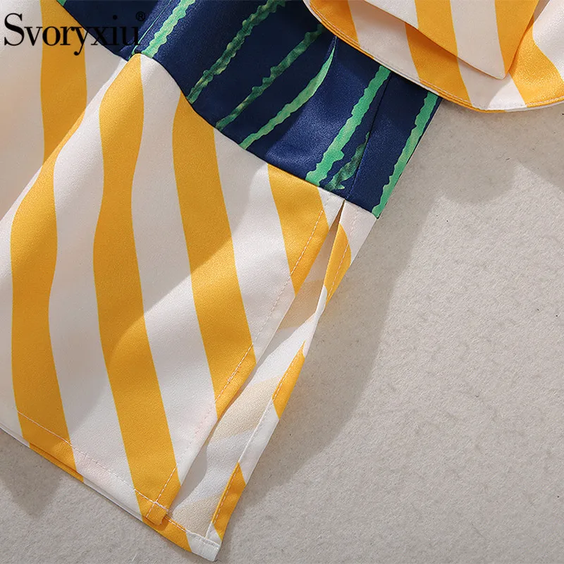 

Svoryxiu Designer Spring Summer Vintage Shirt Dress Women's Fashion Long Sleeve Lotus Flower Print Loose Dresses Vestdios