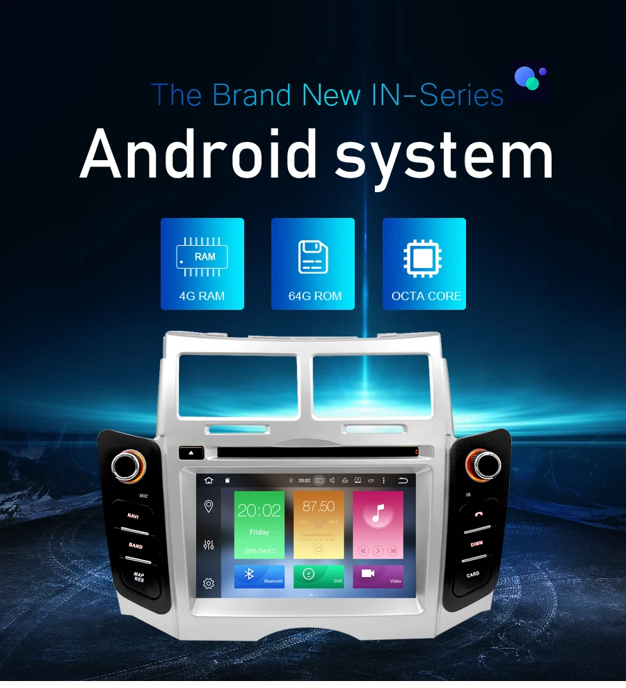 Ips Android 9,0 автомобильный dvd-плеер gps навигация Мультимедиа Стерео для Toyota Yaris 2005-2011 Авто Радио Аудио Bluetooth головное устройство