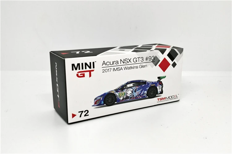 1:64 MINI GT Acura NSX GT3 #93 IMSA Watkins Glen 2017 LHD литая модель автомобиля|Наземный транспорт| |