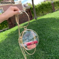 acrylic round ball shoulder bag for women new arrive crossbody bags with chain transparent evening clutch pvc handbags