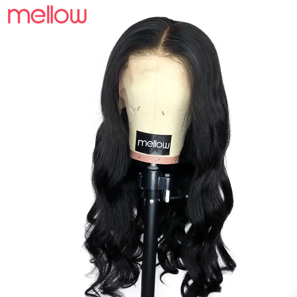 Парики на шнурках 4X4 человеческие волосы бразильские волнистые парик фронте