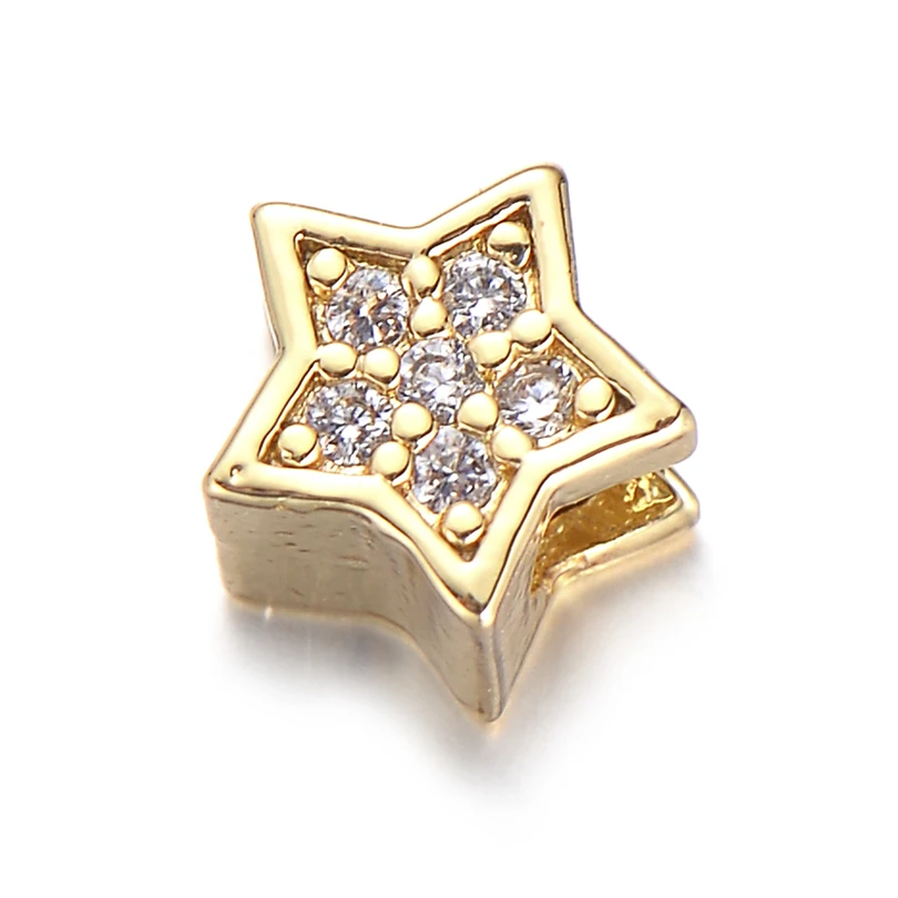 Pipitree 5 шт./лот оптовая продажа прозрачный CZ Циркон Звезда бусины амулеты подходит