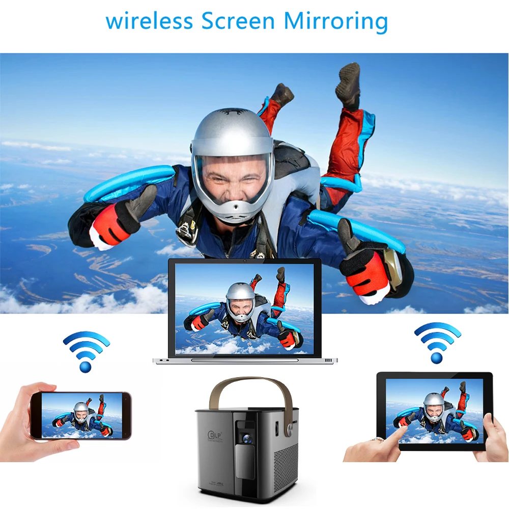 Проектор Vivicine P12 3D 4K Android Wi Fi HDMI USB 1080p Full HD домашний кинотеатр батарея 12000