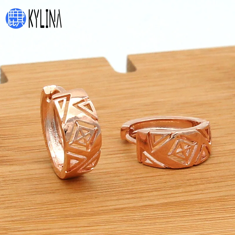 Женские серьги-подвески KYLINA простые Винтажные серьги из розового золота 585 пробы