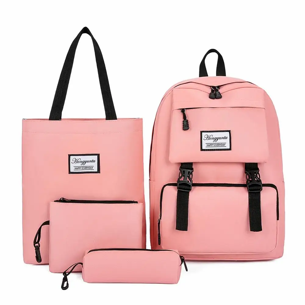 

4Pcs/Set Women School Backpacks Nylon Schoolbag For Teenagers Girls Student Book Bag Boys Satchel Bolsas Mochilas Sac A Dos