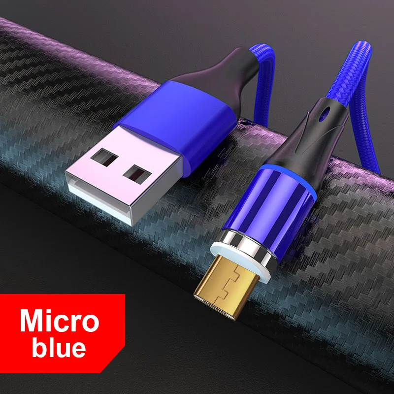 For Micro USB Blue Olaf светодиодный магнитный USB кабель для samsung s9 Xiaomi для iPhone XS X Магнитный штекер и usb type-C кабель и Micro USB кабель для быстрой зарядки - Цвет: For Micro USB Blue