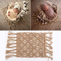 2019 new weaving hemp rope blanket posing backdrop for newborn photography props baby photo shoot accessories flokati photoshoot