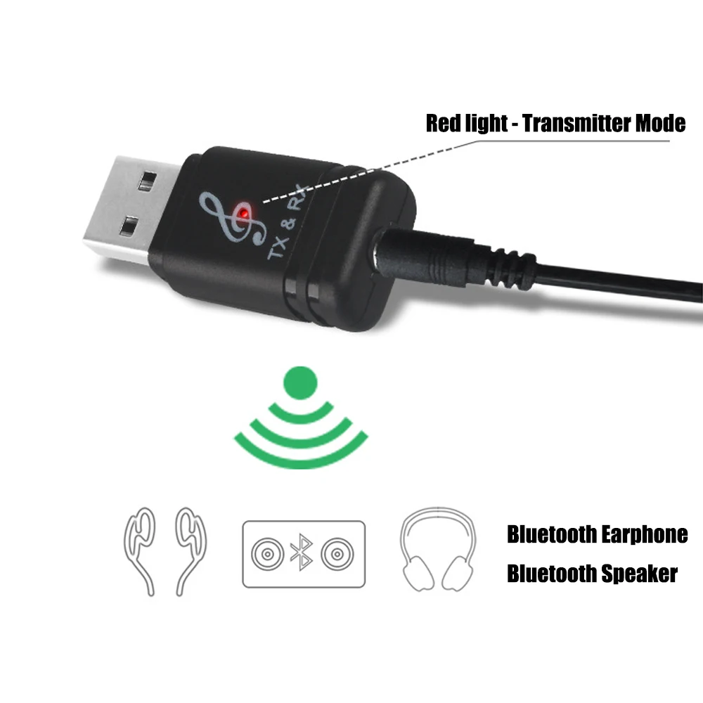 Универсальный USB Bluetooth передатчик приемник 2 в 1 5 0 ключ 3 мм AUX для ТВ ПК