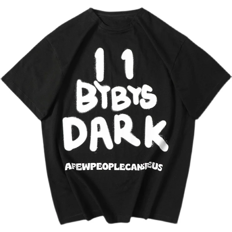 

Hop Hip T-Shirt Men 2021 Summer Creative Print Streetwear Tshirts Men Tops Tees White Black WB148