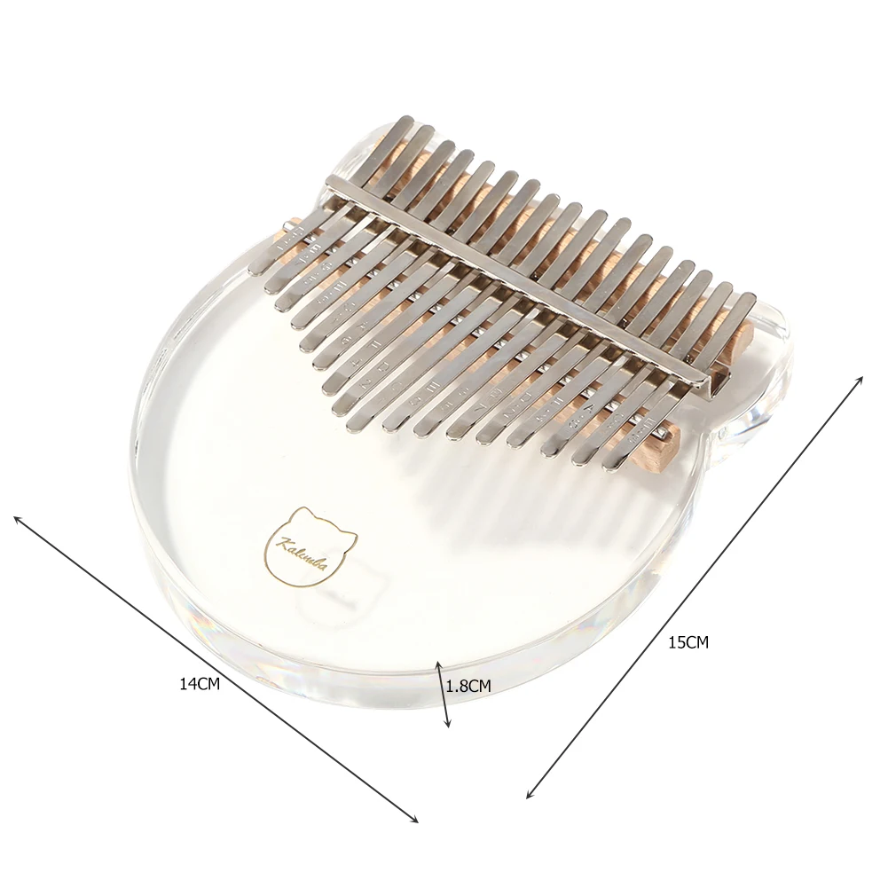 

Crystal Clear Apple 17 Key Kalimba Acrylic Beginner Music Thumb Finger Piano Musical Enjoyable Instrument Supplies