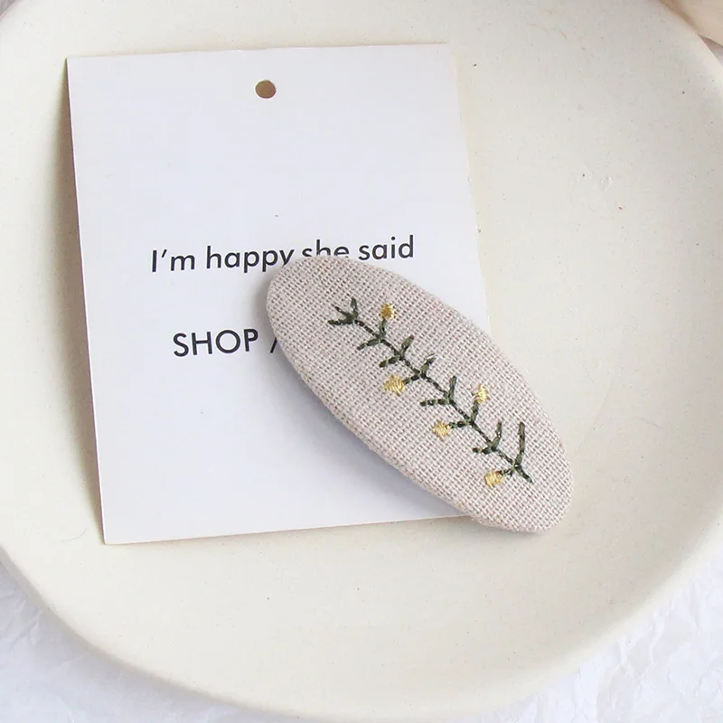 Женская заколка для волос M MISM безопасная с цветочной вышивкой BB аксессуары