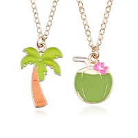diy kpop fashion jewelry plant pendant cartoon coco tree necklace chain coconut necklacespendants unisex birthday party gift