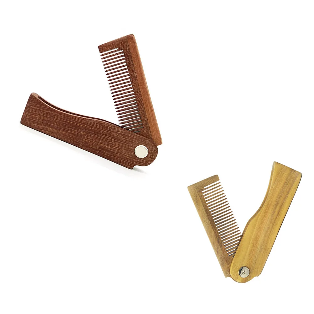 

Folding Wooden Comb Natural Green Sandalwood Comb for Grooming & Combing Hair, Beards and Mustaches