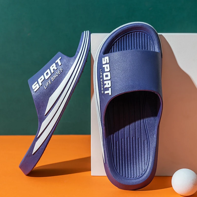 Мужские уличные тапочки KEEROP Нескользящие шлепанцы на толстой подошве для женщин