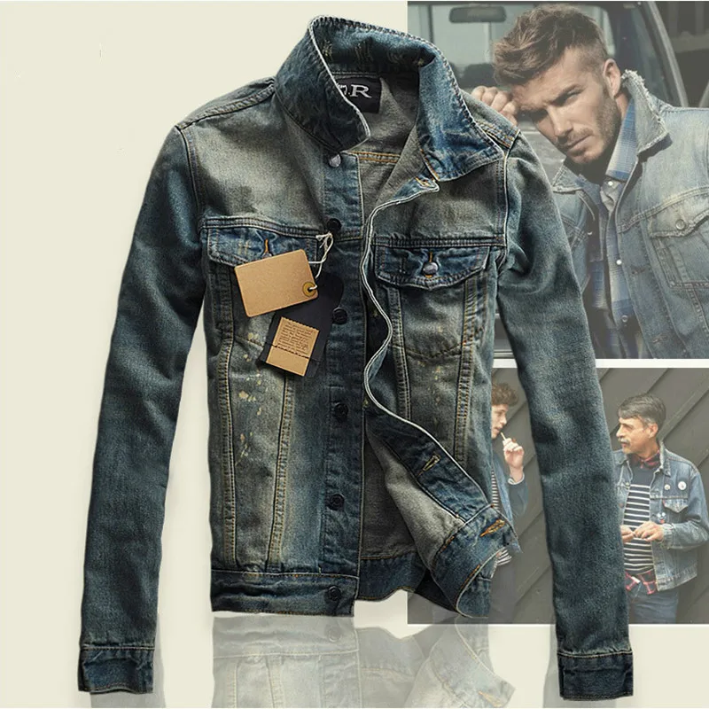 

Мужская винтажная джинсовая куртка в стиле High-Street