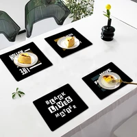 kitchen accessories hot pad tableware pad printed phrase coaster washable table napkins placemat kitchen device sets trays tea