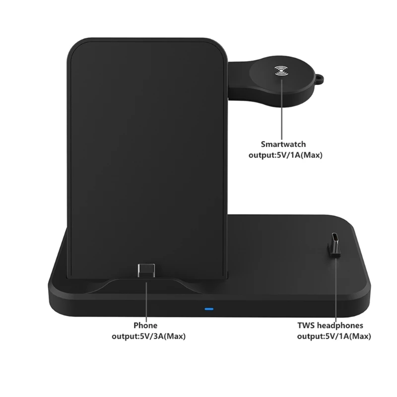 Watch Wireless Charger For-Samsung -Galaxy Watch 3 Watch Active 1/2 Phone Earbuds Charging Dock Smart Watch 3In1 Charger