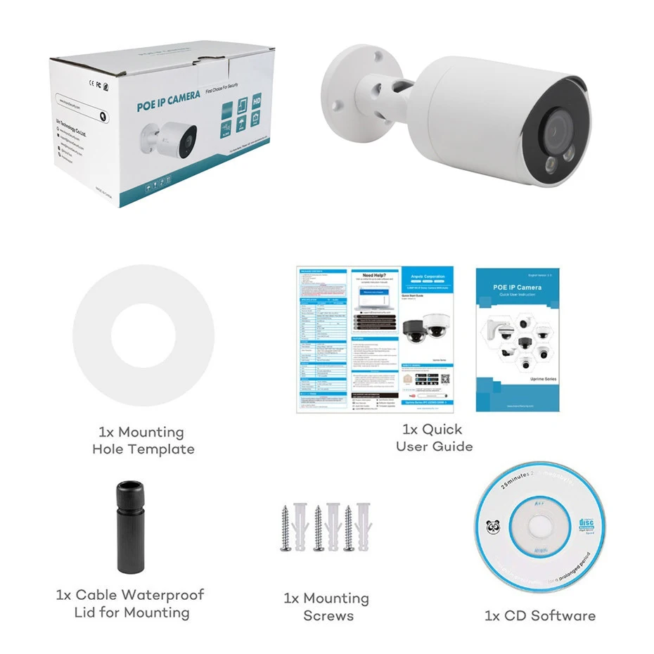 anpviz 5mp poe ip camera outdoor security audio weatherproof ip66 cctv surveillance network cam h 265 remote view danale free global shipping