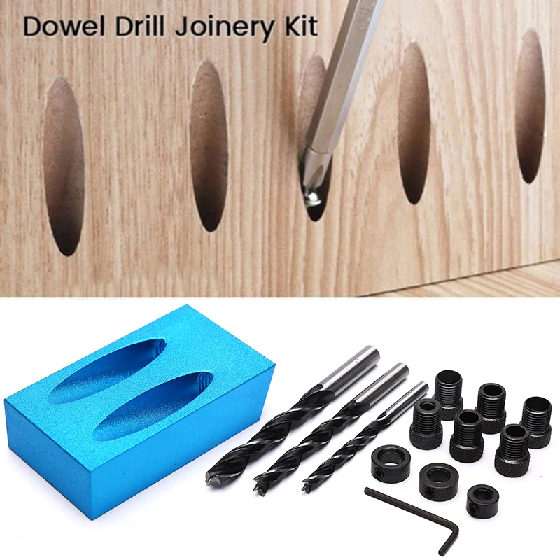 

7/14Pcs Woodworking Oblique Hole Locator Drill Bits Pocket Hole Jig Kit 15 Degree Angle Drill Guide Set Hole DIY Carpentry Tools