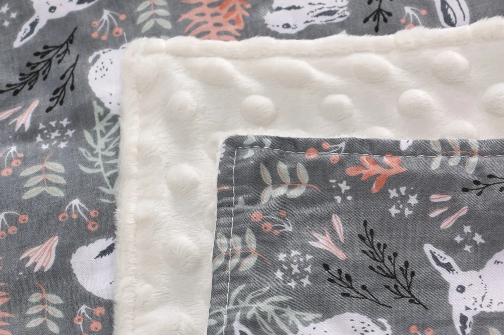 Miracle Baby Minky Super Soft Baby Blankets Double Layer Cartoon Lovely Pattern Luxuries Appease Doll Newborn Swaddle Wrap
