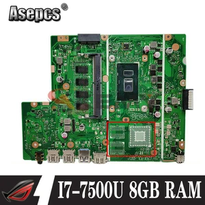 akemy for asus x540ua x540ubr x540ub x540u x540 laptop motherboard mainboard x540ua original mainboard with i7 7500u 8gb ram free global shipping