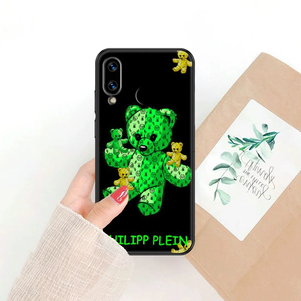 

Fashion qp Brand Philipp Phone case For Huawei Honor 6 7 8 9 10 10i 20 A C X Lite Pro Play black silicone funda fashion hoesjes