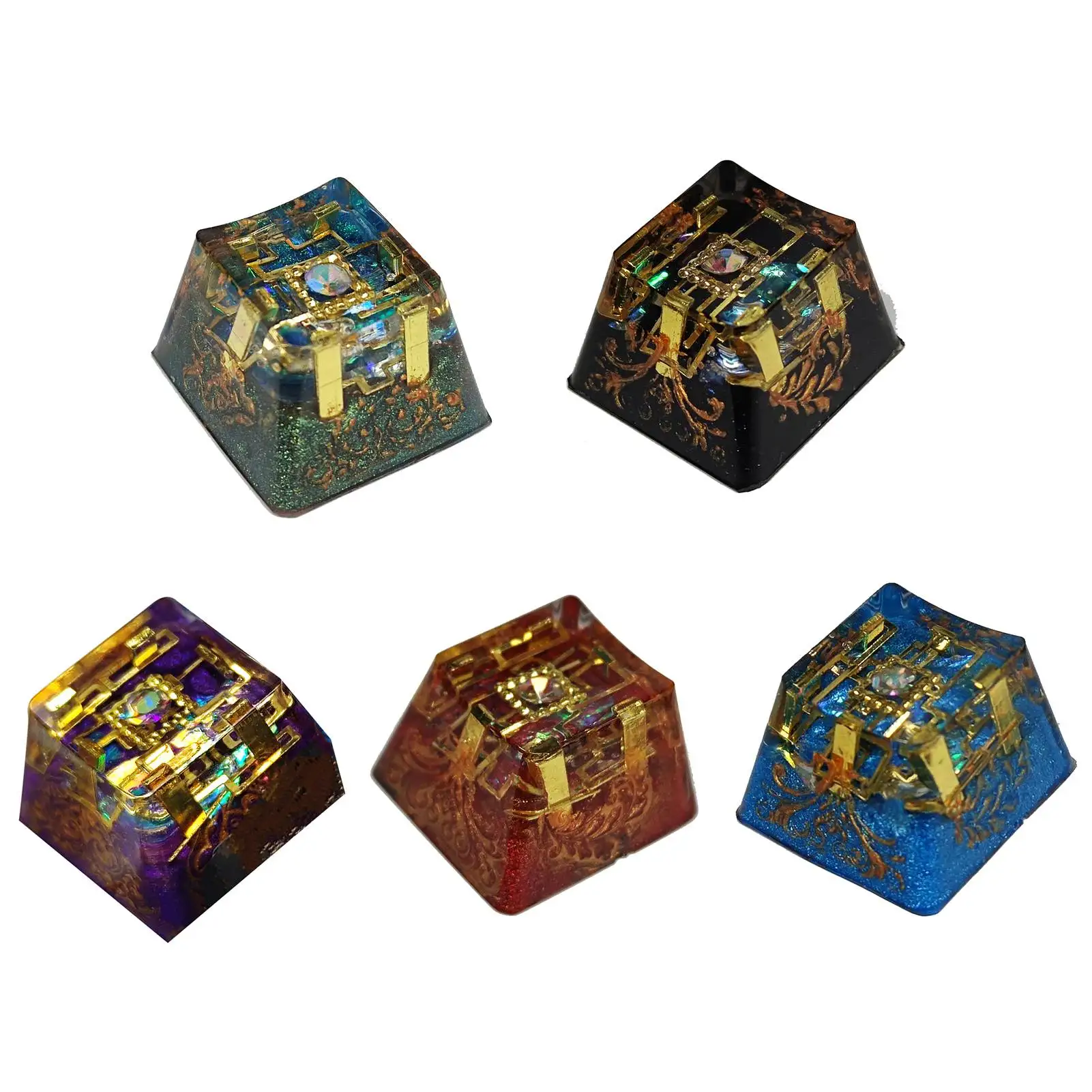 

Mechanical keyboard personality handmade keycaps secret gold realm translucent keycaps Gifts for boys 1Pc