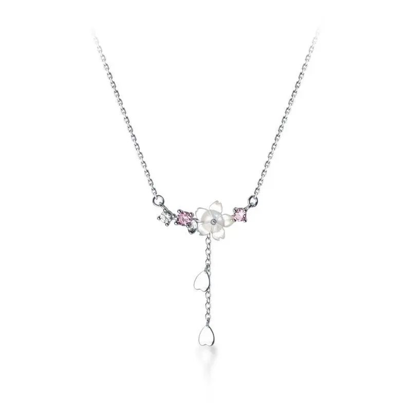 

Fashion Creative Cherry Blossoms Flower Pendant Necklace For Women Romantic Elegant Flower Necklace Party Engagement Jewelry