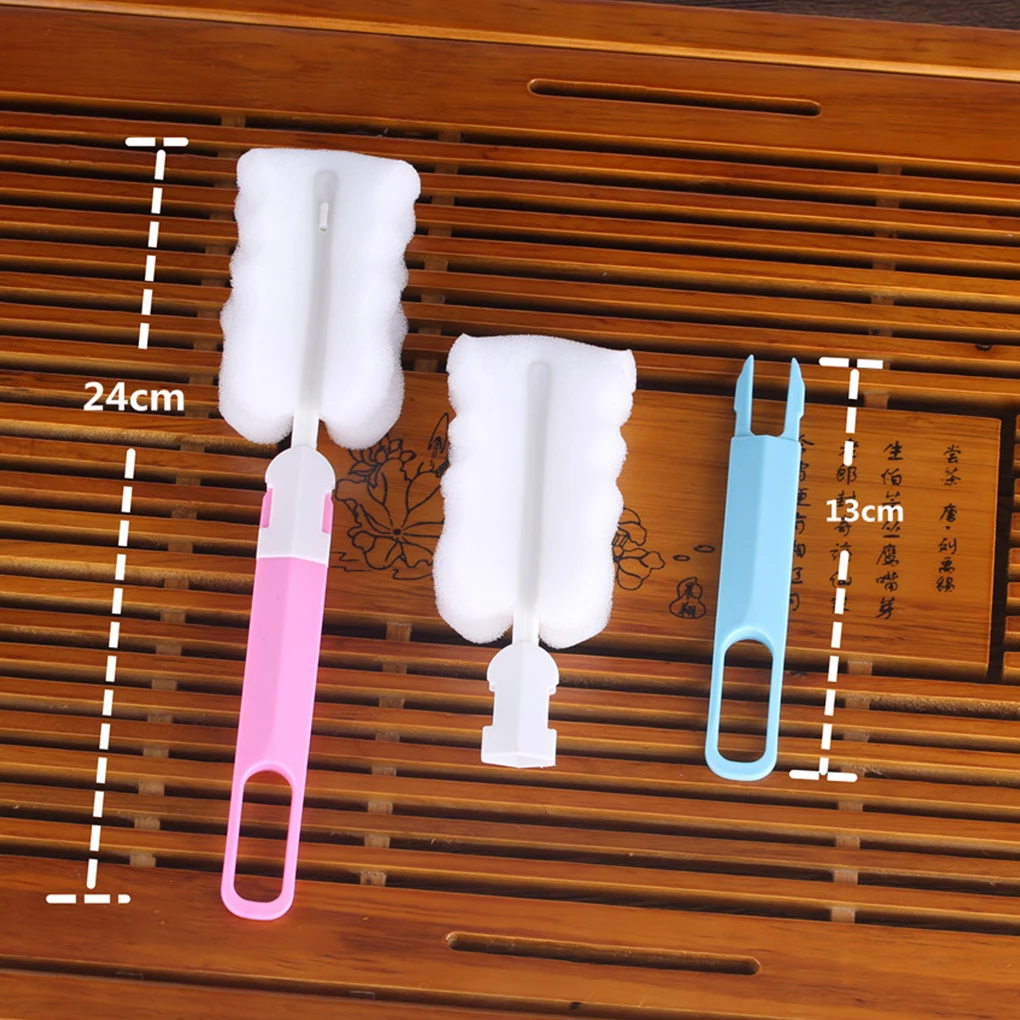 

Bottle Brush Detachable Long Handle Sponge Mug Cleaner Baby Cup Brushes Kitchen Clean Tools Milk Glass Thermos Washing Gadgets