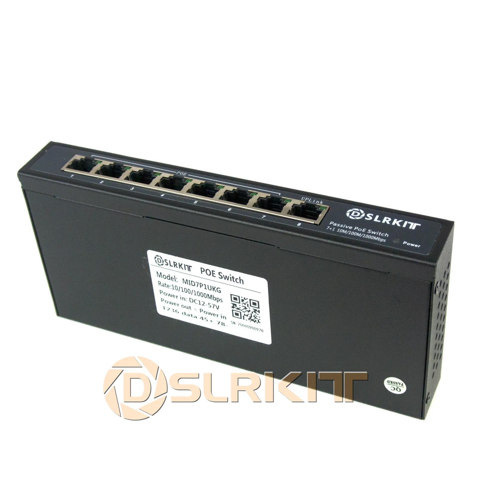 DSLRKIT ALL Gigabit 52V 120W 8 Ports 7 PoE Injector Power Over Ethernet Switch | Безопасность и защита
