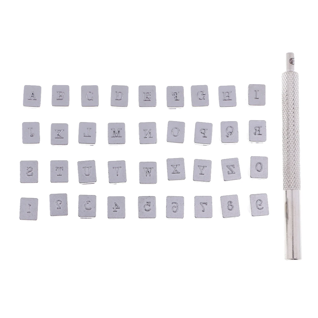 37 шт./компл. металлический Штамповочный Инструмент с надписью и номером