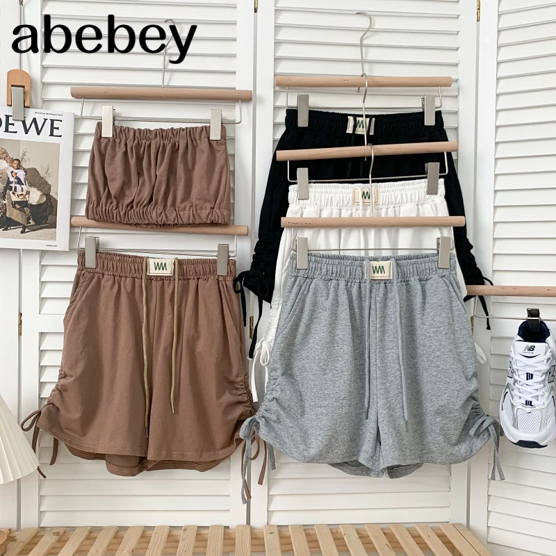 

Пикантный Топ без рукавов с открытыми плечами и без бретелек + плиссированные повседневные широкие шорты с кулиской, комплект из двух предм...