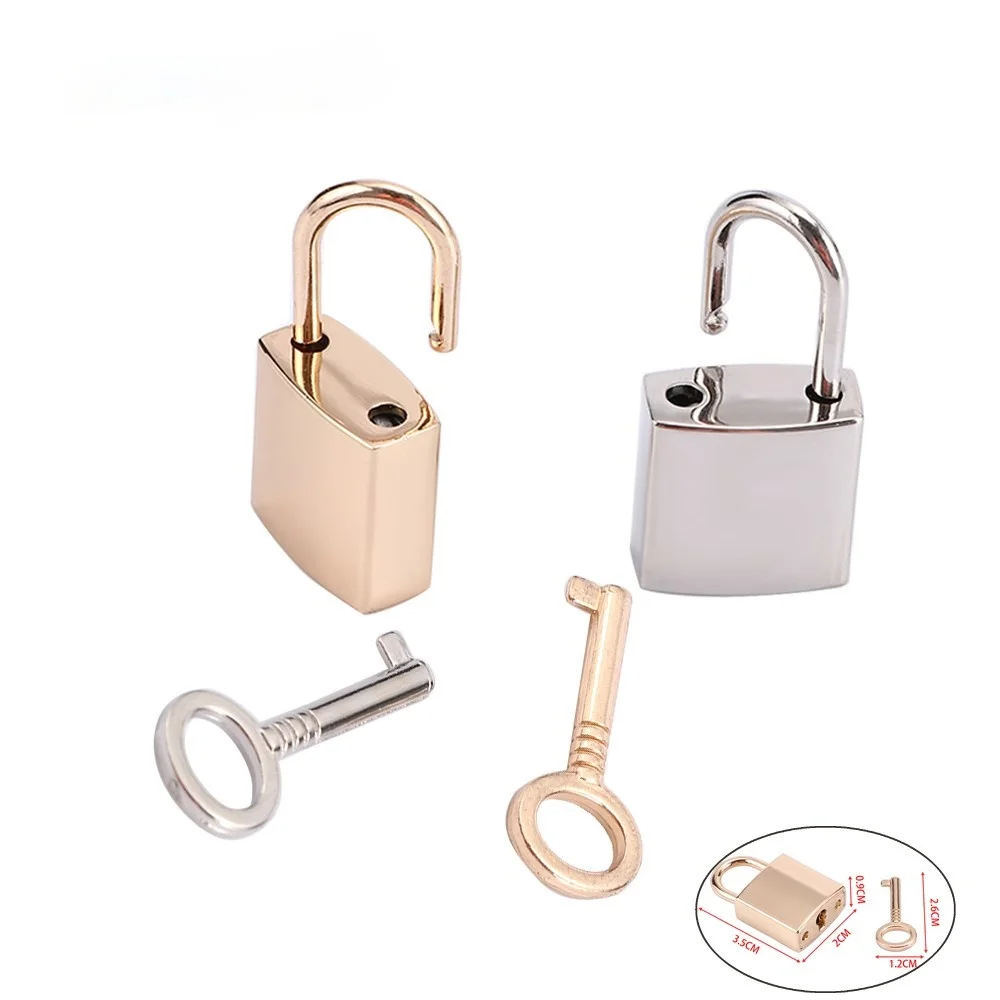 

1pcs Mini Archaize Padlocks Key Lock With Key Supplied for Jewelry Box Storage Box Diary Book Gold Silver Color Good Quality