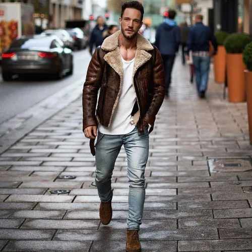 

2021 Explosion Style Faux Fur Men's Jacket European Thicken Zipper Jacket Fur One Contrast Color