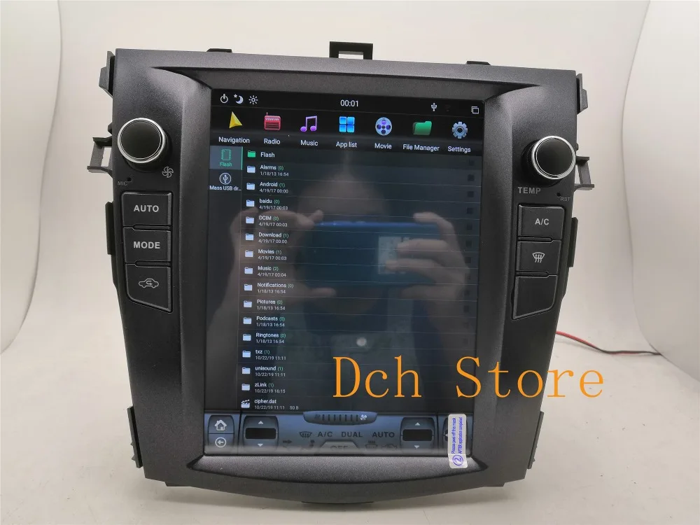 10,4 дюймов Tesla стиль Android 8,1 автомобильный dvd-плеер gps для Toyota Corolla 2006-2013 4G ram навигация для авто AC ips PX6 CARPLAY