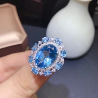 silver 925 with natural big size topaz 10mm12mm and luxury design engagement ring