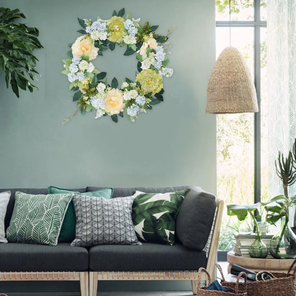 

Vintage Art Simulation Rose Wreath Artificial Flower Silk Cloth Plastic For Family Wedding Decoration Handmade Garland