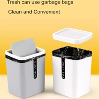 desktop trash can small mini garbage can plastic dustbin with shake cover for home office xqmg waste bins household cleaning too