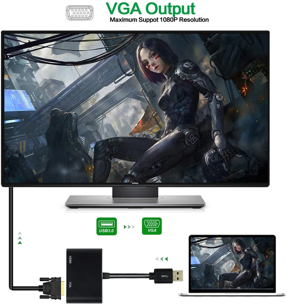 Navceker USB 3 0 к HDMI VGA адаптер HD 1080P мульти дисплей 2 в 1 конвертер аудио видео кабель для