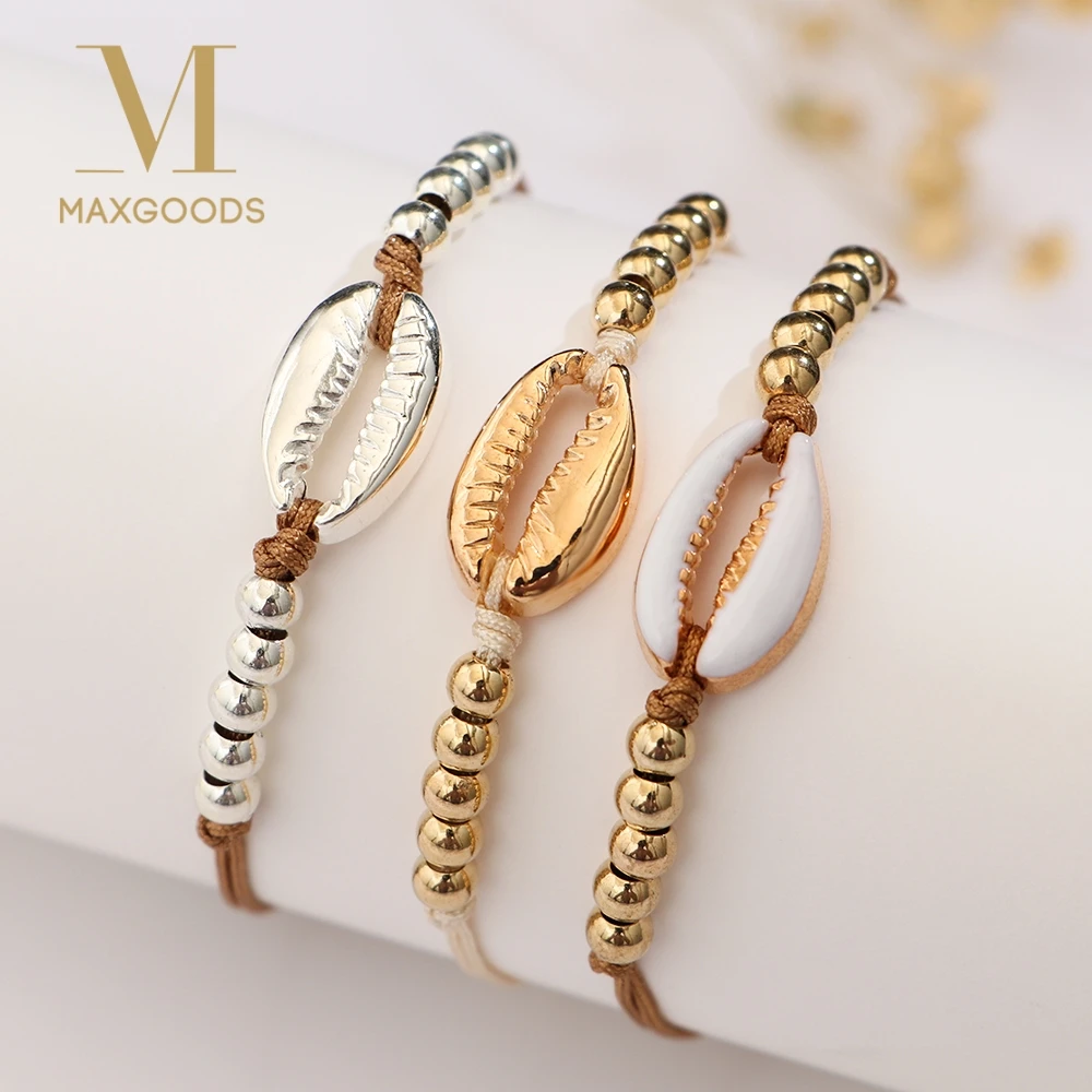 Модные Cowrie ювелирные изделия из раковин браслеты бисера для женщин Boho винтажные