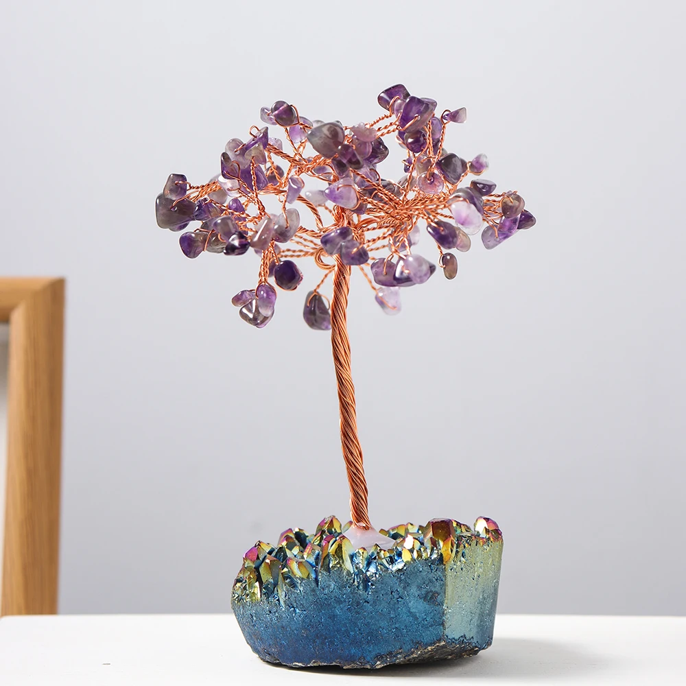 Натуральный красочный хрустальный кластер в форме сердца аметистовый кристалл