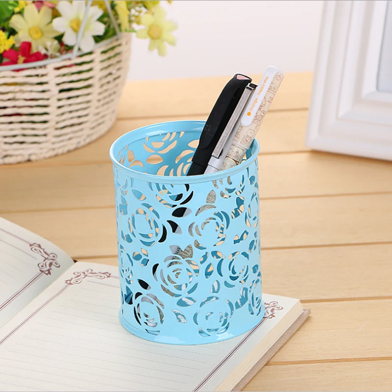 Американская цилиндрическая металлическая туба для хранения кистей макияжа