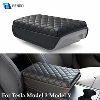 for tesla model 3 model y console cover armrest cushion scratch resistant faux leather center console protector accessory