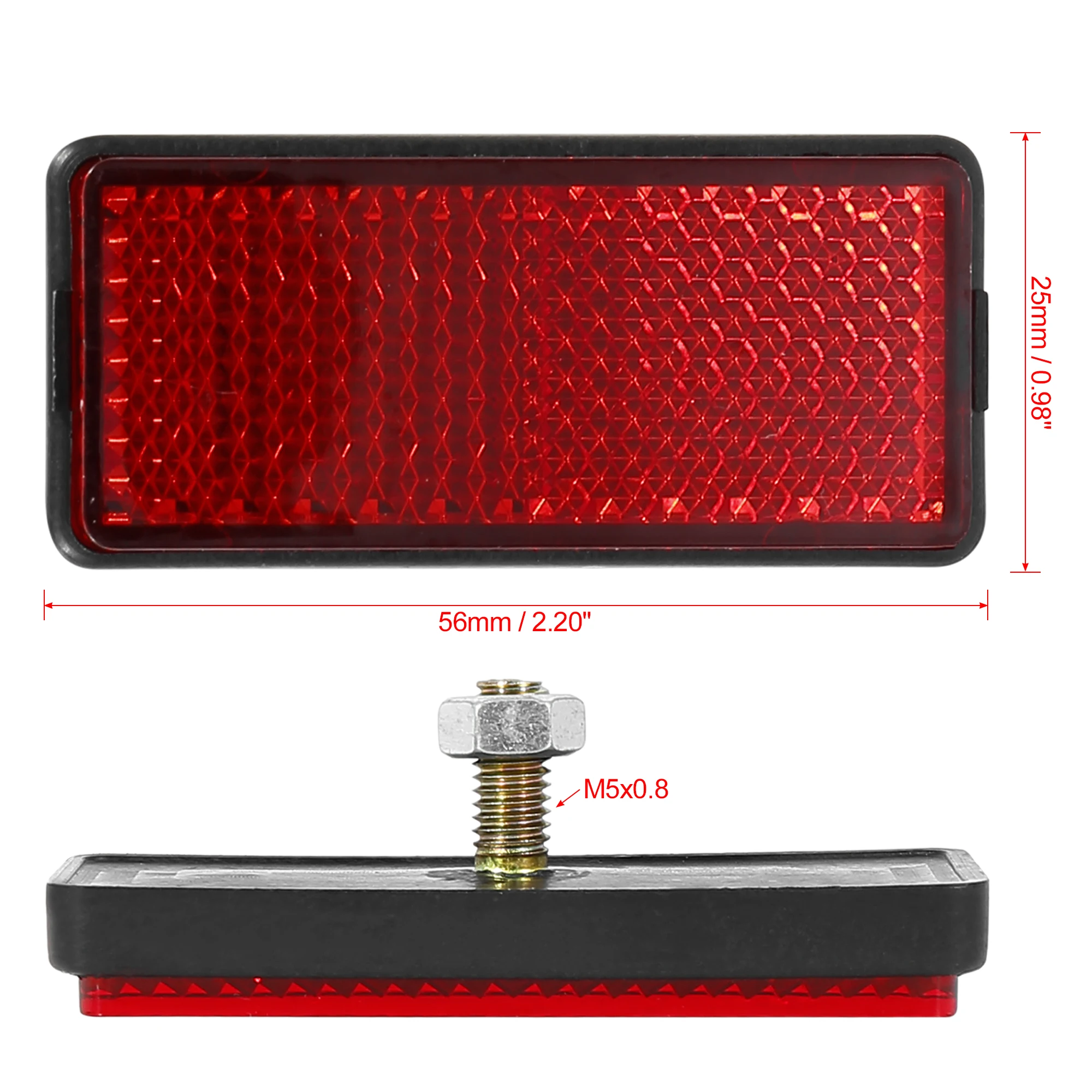 X Autohaux пара M5x0.8 Красный Овальный Универсальный Резьбовое крепление