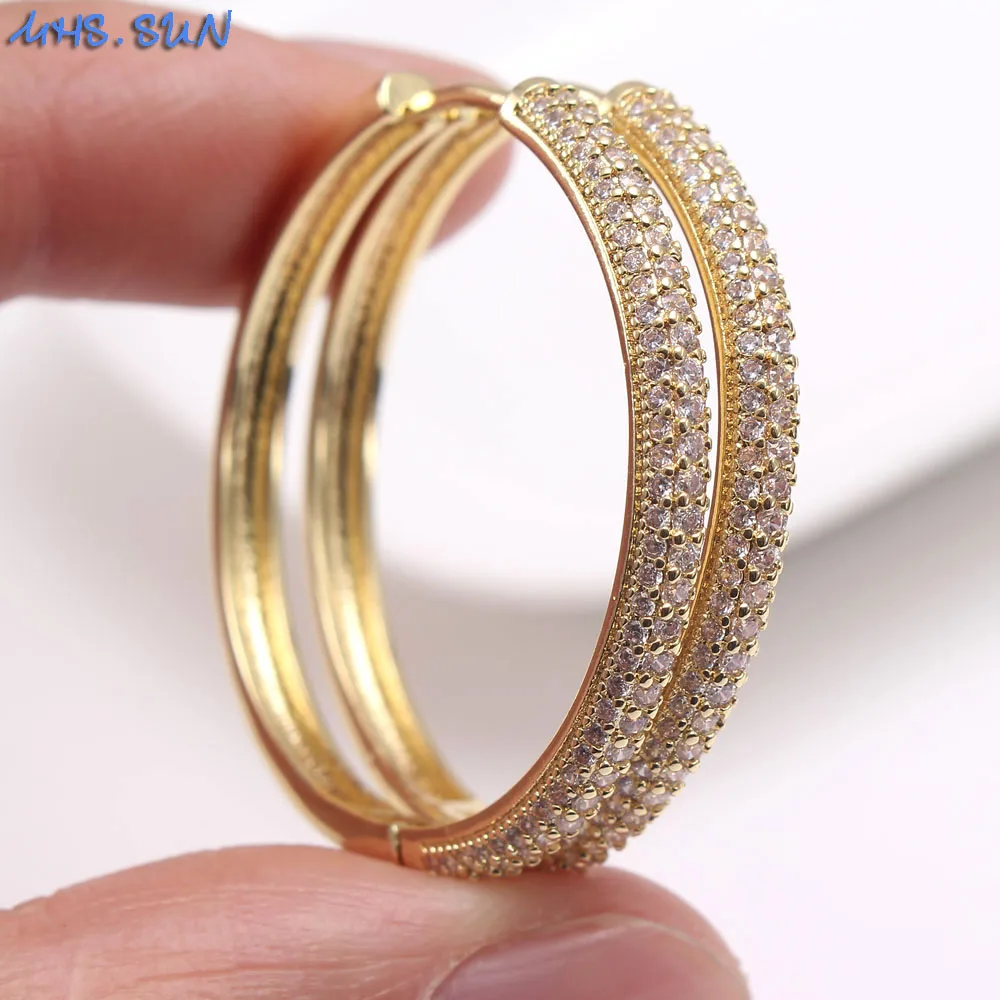 MHS.SUN Модные женские ювелирные изделия из кубического циркона золотого цвета