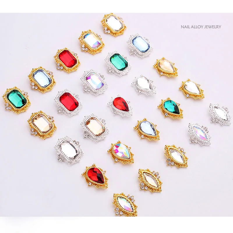 10 шт. AB Хрустальные стеклянные Роскошные 3D украшения для дизайна ногтей Стразы