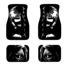 Коврик для ног JUN TENG на черном фоне с аниме-рисунком, универсальный защитный ковер для всех погодных условий для мужчин и женщин с 4 шт. в комплекте