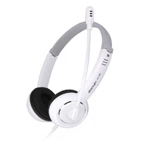 wired headphones white elegant stereo hifi headsets with mic for pc computer phone game noise canceling earphone